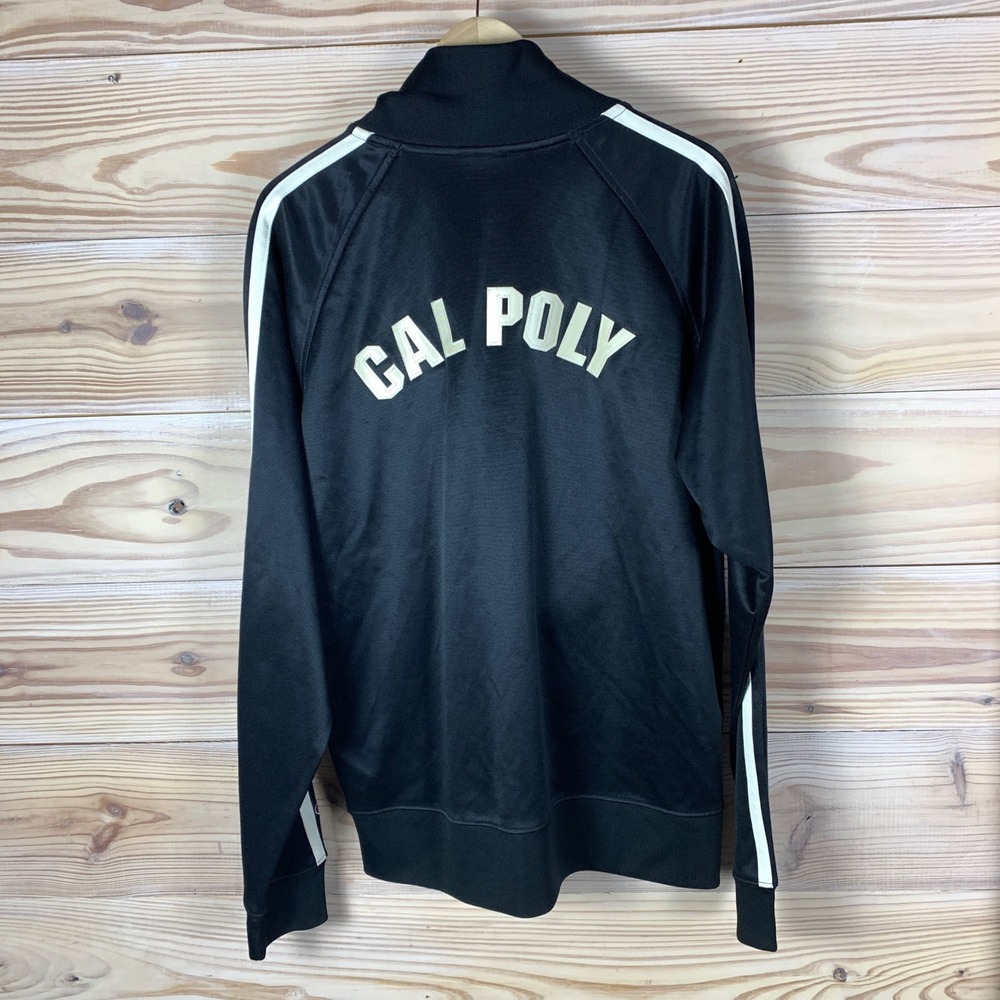 Cal Poly University Champion Track Jacket Mens XL Black Full Zip Raglan Athletic